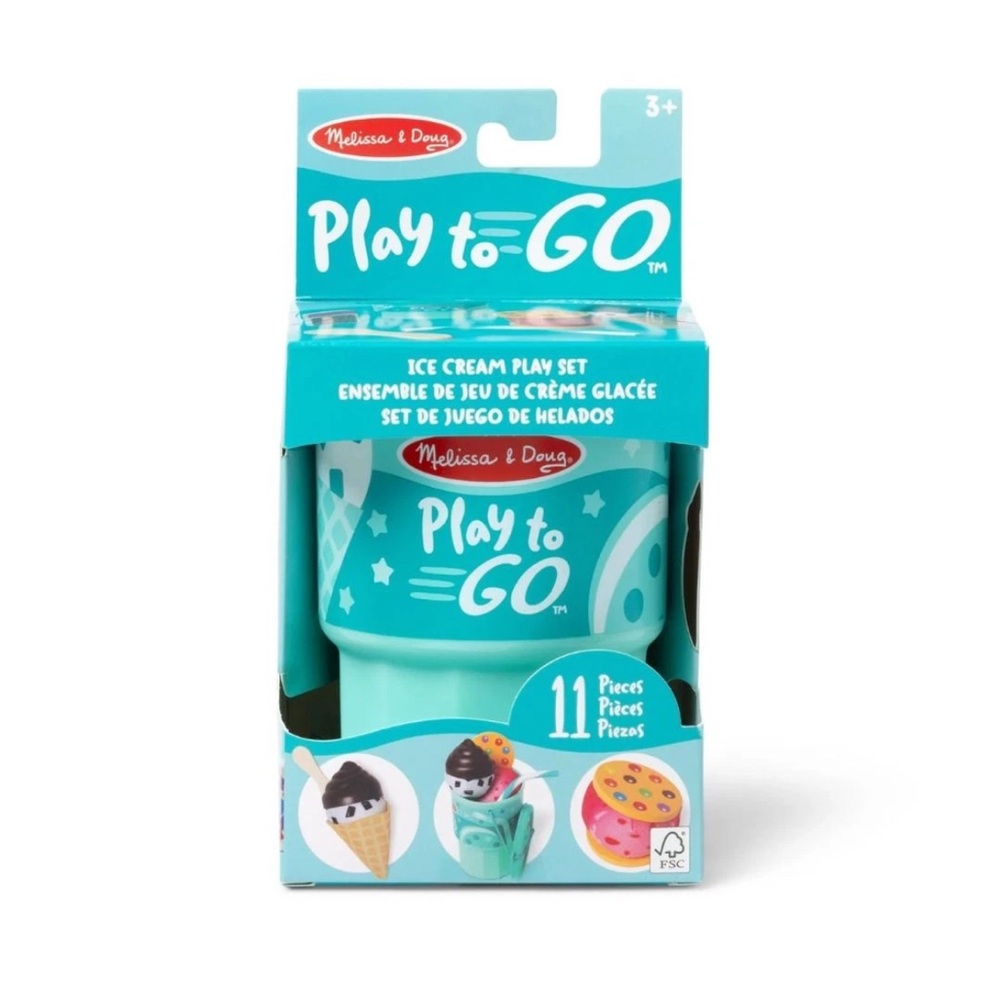 Melissa & Doug Play to Go Ice Cream Set - Teal and White